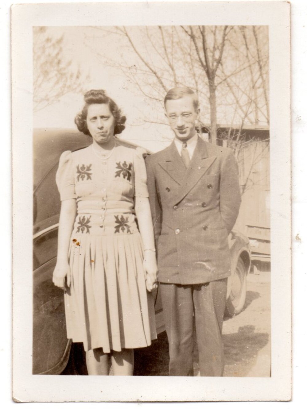 Real Life Photograph - 1940s Couple in Sunday Best
